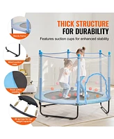 Slickblue Kids Mini Trampoline with Net Indoor Outdoor Toddler Bounce Playset