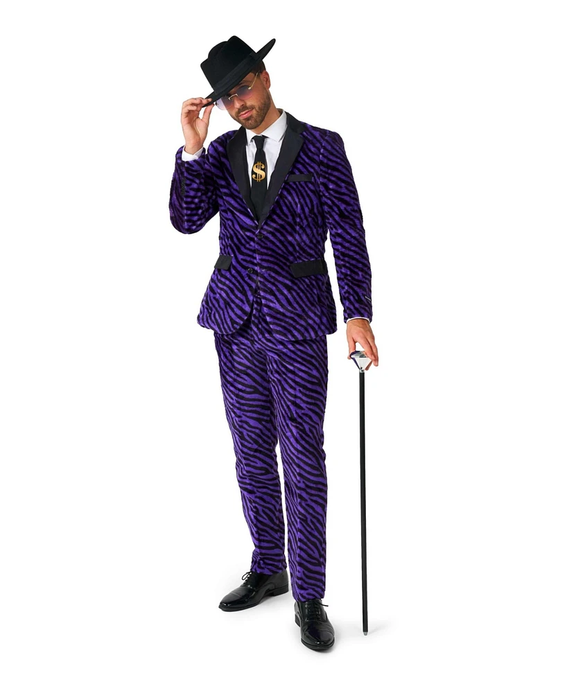 Suitmeister Men's Party Suit - Faux Fur Purple