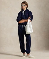 Polo Ralph Lauren Womens Shrunken Fit Fleece Hoodie Sweatshirt Drawstring Sweatpants