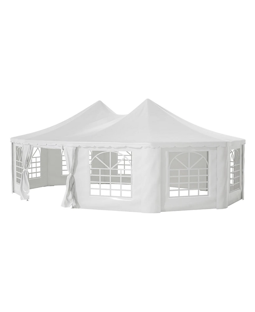 Mondawe 29x21ft White Waterproof Party Tent - Uv Protection Outdoor Wedding Gazebo