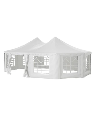 Mondawe 29x21ft White Waterproof Party Tent - Uv Protection Outdoor Wedding Gazebo