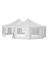 Mondawe 29x21ft White Waterproof Party Tent - Uv Protection Outdoor Wedding Gazebo