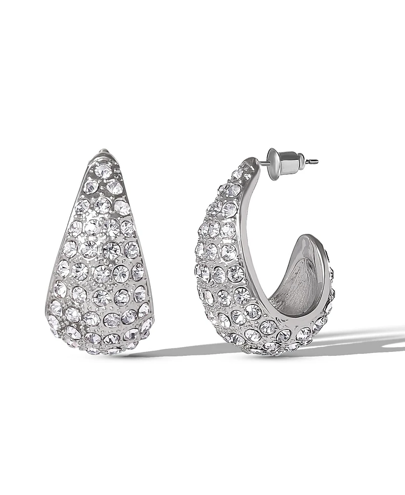Jessica Simpson Pave Teardrop Hoop Earrings