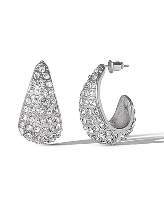 Jessica Simpson Pave Teardrop Hoop Earrings