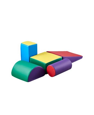 Slickblue Kids 5 Piece Foam Climbing Blocks Set Preschoolers Indoor Play Gym