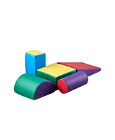 Slickblue Kids 5 Piece Foam Climbing Blocks Set Preschoolers Indoor Play Gym