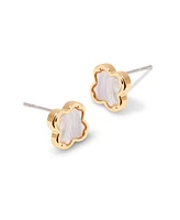brook & york Chatham Gold Plated Clover Mother of Pearl Stud Earrings