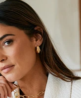 brook & york Gold Plated Farrah Ribbed Stud Earrings