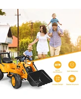 Gymax Kids Ride On Excavator Digger 6V Battery Powered Tractor w/Digging Bucket