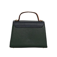 Women's The Curatus Satchel Bag - Navy Blue & Emerald Green