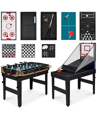Best Choice Products 13-in-1 Combo Game Table Set w/ Ping Pong, Foosball, Basketball, Air Hockey, Archery