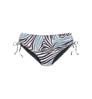 Lascana Women's Zebra Print Mid Rise Bikini Swimsuit Bottom