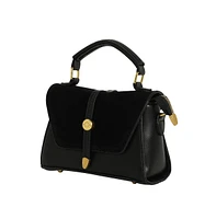 Women's The Aurest Suede-Block Hand Bag - Onyx Black