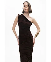 Nocturne Women's Twist Detail One-Sleeve Maxi Dress