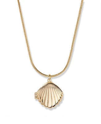 brook & york Gold Plated Catalina Short Pendant Locket Necklace
