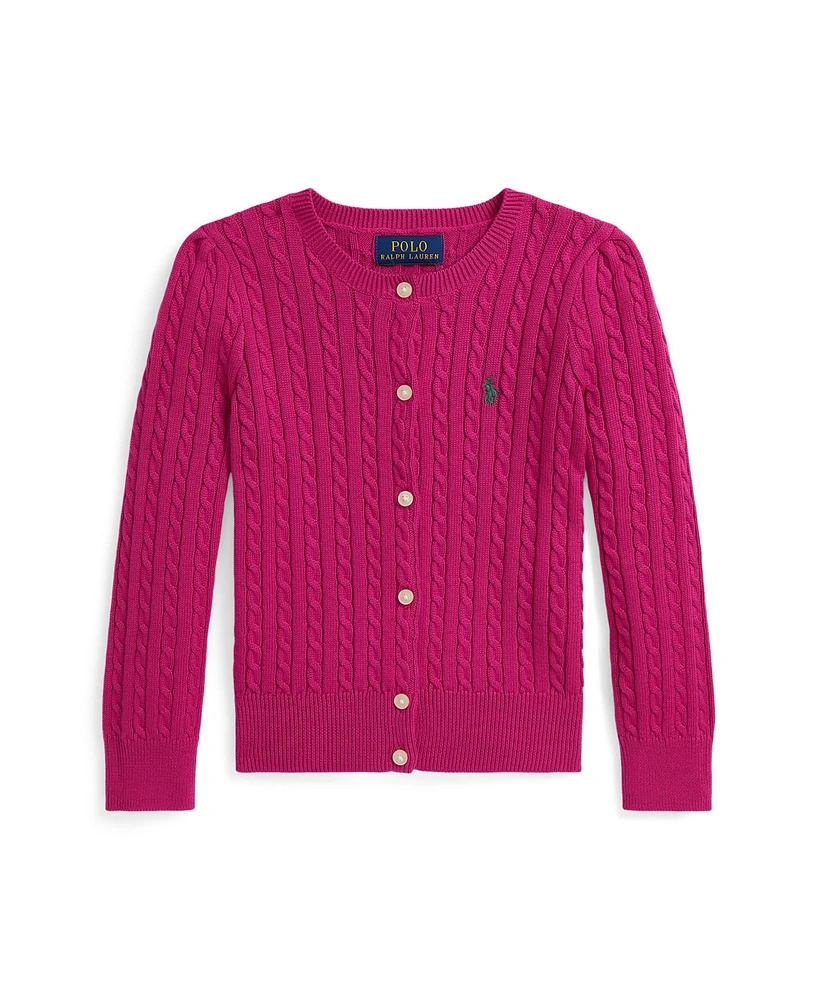 Polo Ralph Lauren Little Girls Mini Cable Cotton Cardigan Sweater