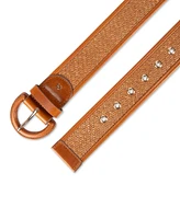 Cole Haan Women's Leather and Raffia Casual Belt