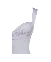 Miss Circle Women Zada Grey Pleated Breast Bubble Hem Mini Dress