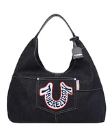 True Religion Retro Logo Denim Hobo Bag