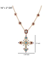 Jessica Simpson Gold-Tone Crystal Cross Pendant Necklace