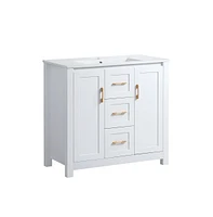 Casainc 36" Bathroom Vanity with Sink, 2 Soft-Close Doors & Drawers, Functional Storage Solution