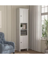Casainc Bathroom Floor Storage Cabinet with 2 Doors, Multi-Shelf Wooden Cabinet for Living Room & Bathroom