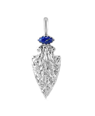 American West Jewelry Sterling Silver Denim Lapis Fritz Casuse Arrowhead Pendant Enhancer