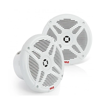 Pyle Ceiling Wall Mount Enclosed Speaker, 400W Stereo 6.5" Full Range, Deep Bass, Flush Mount, 50Hz-20kHz, White