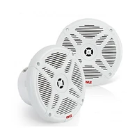 Pyle Ceiling Wall Mount Enclosed Speaker, 400W Stereo 6.5" Full Range, Deep Bass, Flush Mount, 50Hz-20kHz, White