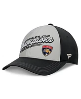 Fanatics Men's Gray/Black Florida Panthers 2025 Stanley Cup Champions Locker Room Adjustable Hat