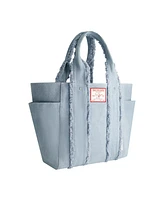 True Religion Frayed Handle Solid Denim Tote
