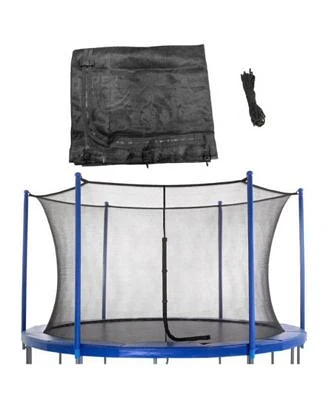 Plexalife Trampoline Safety Enclosure Net Fits 15 Ft Round Frame Using 6 Poles Or 3 Arches Adjustable Straps Installs Inside Of Frame Net Only