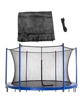 Plexalife Trampoline Safety Enclosure Net Fits 15 Ft Round Frame Using 6 Poles Or 3 Arches Adjustable Straps Installs Inside Of Frame Net Only