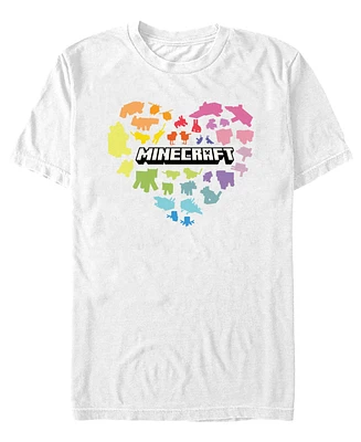 Fifth Sun Men's Minecraft Heart Short Sleeve T-Shirt