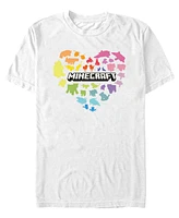 Fifth Sun Men's Minecraft Heart Short Sleeve T-Shirt