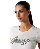 Guess Women's Embellished Logo Short-Sleeve T-Shirt