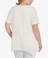 Ruby Rd. Plus Solid Crinkle Knit Top
