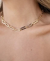 Ettika Golden Flat Rectangle Chain Necklace