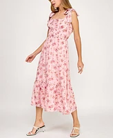 Trixxi Juniors' Printed Sleeveless Fit & Flare Dress