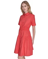 Vince Camuto Women's Cotton Short-Sleeve Shirtdress