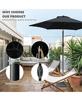 7.5ft 7.5ft Patio Umbrella with Crank and Push Button Tilt, Outdoor Table Market Umbrella with Aluminum Pole