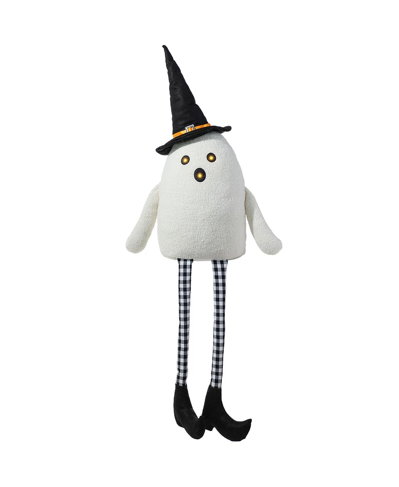 Glitzhome 65.25" Halloween Oversized Lighted Fabric Ghost Shelf Sitter
