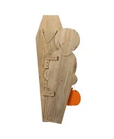Glitzhome Halloween Wood Mummy and Welcome Coffin Porch Decor, Set of 2