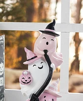 Glitzhome 12.75" Pink Halloween Polyresin Stacked Ghost Table Decor