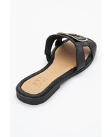 Millie Leather Buckle Slide (Women)
