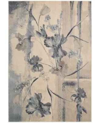 Closeout Nourison Home Somerset Ivory Blue Art Flower Area Rugs