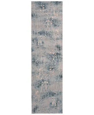 Closeout! Nourison Home Somerset Silver/Blue Blossom 2' x 5'9" Runner Rug