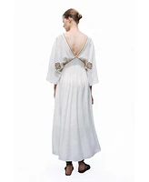 Nocturne Women's Maxi Dress with Embroidery Details