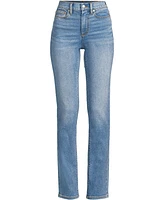 Lands' End Women's Plus Recover High Rise Straight Leg Blue Jeans