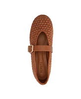 Schutz Women's Eiza Shine Studded Suede Buckle Flats